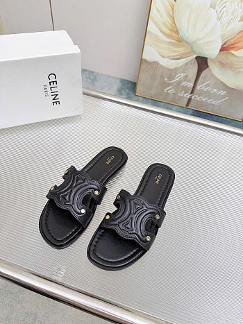 Celine Marina Mule In Calfskin Black