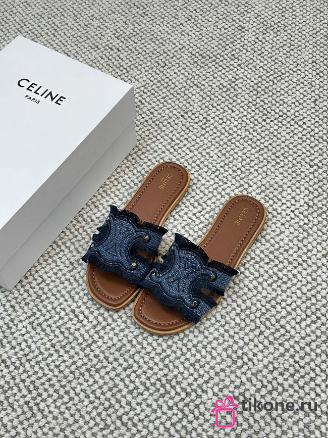 Celine Marina Mule In Denim Blue - 1