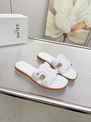 Celine Marina Mule In Calfskin White - 6