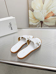 Celine Marina Mule In Calfskin White - 5