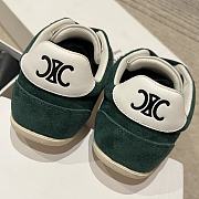 Celine Jogger Low Lace Up Sneaker In Calfskin & Suede Green - 6