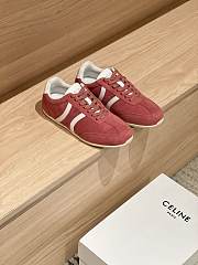 Celine Jogger Low Lace Up Sneaker In Calfskin & Suede Pink - 1