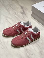 Celine Jogger Low Lace Up Sneaker In Calfskin & Suede Pink - 4