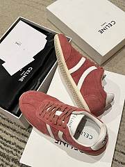 Celine Jogger Low Lace Up Sneaker In Calfskin & Suede Pink - 2