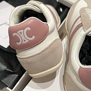 Celine Jogger Low Lace Up Sneaker In Calfskin & Suede White/Pink - 4