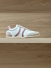 Celine Jogger Low Lace Up Sneaker In Calfskin & Suede White/Pink - 2