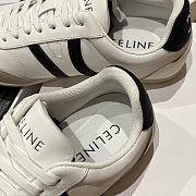 Celine Jogger Low Lace Up Sneaker In Calfskin & Suede White/Black - 6