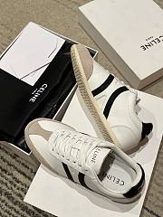 Celine Jogger Low Lace Up Sneaker In Calfskin & Suede White/Black - 5