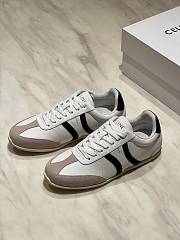 Celine Jogger Low Lace Up Sneaker In Calfskin & Suede White/Black - 2