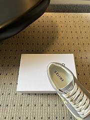 Celine Alan Sneaker With Triomphe In Canvas Light Gray - 3