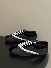 Celine The Flat Sneaker In Gros Grain, Velvet, Suede Goatskin And Lambskin Black/White - 5