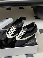 Celine The Flat Sneaker In Gros Grain, Velvet, Suede Goatskin And Lambskin Black/White - 4