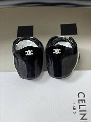 Celine The Flat Sneaker In Gros Grain, Velvet, Suede Goatskin And Lambskin Black/White - 3