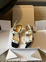 Dior Sandal with J'Adior Straps Black Embroidered Cotton 3.5cm - 2