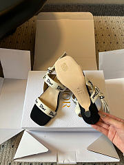 Dior Sandal with J'Adior Straps Black Embroidered Cotton 3.5cm - 4