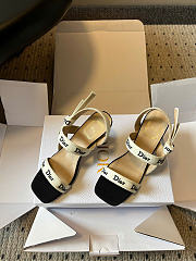 Dior Sandal with J'Adior Straps Black Embroidered Cotton 3.5cm - 6