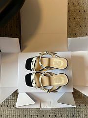 Dior Heeled Sandal with J'Adior Straps Black Embroidered Cotton 10cm - 2