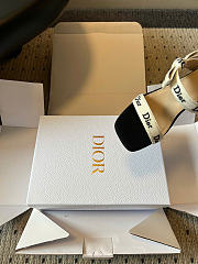 Dior Heeled Sandal with J'Adior Straps Black Embroidered Cotton 10cm - 3