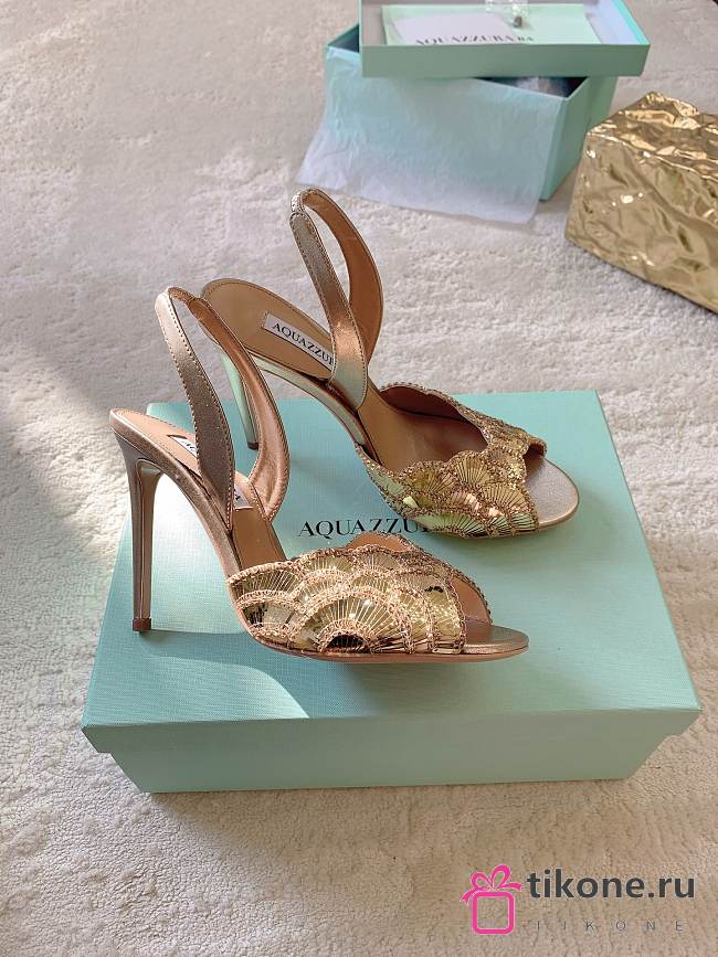 Aquazzura Ce Soir Sandal 105 Gold - 1