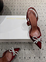 Amina Muaddi Rosie Slingback Satin Burgundy 9.5cm - 4