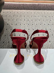 Amina Muaddi Rosie Slingback Satin Burgundy 9.5cm - 2