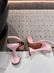 Amina Muaddi Rosie Slingback Satin Light Pink 9.5cm - 2