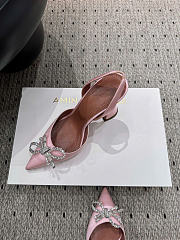 Amina Muaddi Rosie Slingback Satin Light Pink 9.5cm - 3