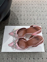 Amina Muaddi Rosie Slingback Satin Light Pink 9.5cm - 5
