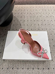 Amina Muaddi Rosie Slingback Satin Pink 9.5cm - 5