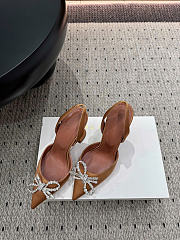 Amina Muaddi Rosie Slingback Satin Mocha 9.5cm - 4