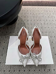 Amina Muaddi Rosie Slingback Satin White 9.5cm - 1