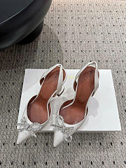 Amina Muaddi Rosie Slingback Satin White 9.5cm - 3