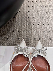 Amina Muaddi Rosie Slingback Satin White 9.5cm - 5