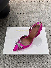 Amina Muaddi Rosie Slingback Satin Fuchsia 9.5cm - 6