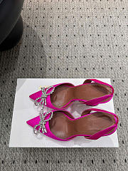 Amina Muaddi Rosie Slingback Satin Fuchsia 9.5cm - 5