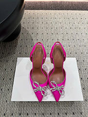 Amina Muaddi Rosie Slingback Satin Fuchsia 9.5cm - 3