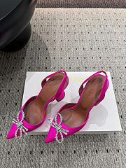 Amina Muaddi Rosie Slingback Satin Fuchsia 9.5cm - 2