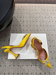 Amina Muaddi Rosie Slingback Satin Yellow 9.5cm - 3