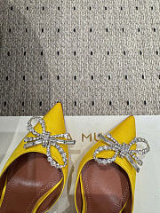 Amina Muaddi Rosie Slingback Satin Yellow 9.5cm - 2
