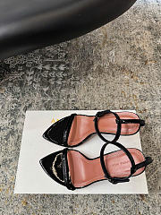 Amina Muaddi Bruna Sandal 95 Black Patent - 3