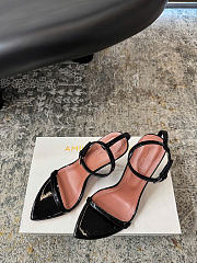 Amina Muaddi Bruna Sandal 95 Black Patent - 2