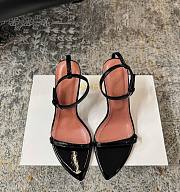 Amina Muaddi Bruna Sandal 95 Black Patent - 1
