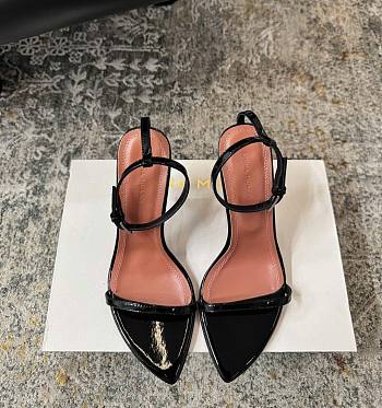 Amina Muaddi Bruna Sandal 95 Black Patent