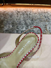 Mach&Mach Double Bow Red Gingham Slingback 65mm Red  - 2