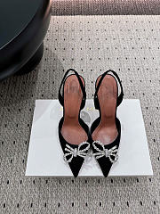 Amina Muaddi Rosie Slingback Satin Black 9.5cm - 1