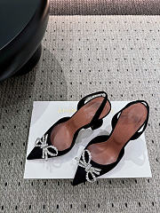 Amina Muaddi Rosie Slingback Satin Black 9.5cm - 6