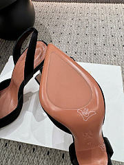 Amina Muaddi Rosie Slingback Satin Black 9.5cm - 5