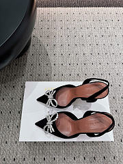 Amina Muaddi Rosie Slingback Satin Black 9.5cm - 2