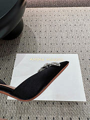 Amina Muaddi Rosie Slingback Satin Black 9.5cm - 4