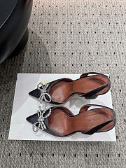 Amina Muaddi Rosie Slingback Satin Gray 9.5cm - 5